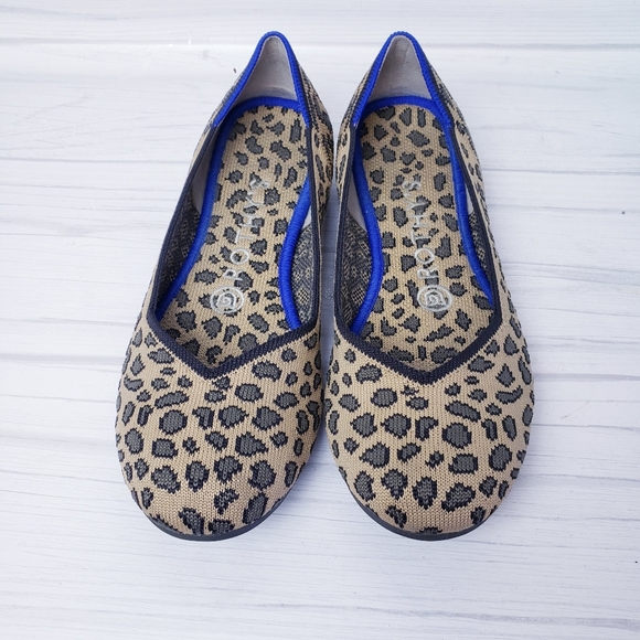 Rothy's Shoes - Rothy's Size 7 The Flat Round Toe Spotted Leopard Animal Fabric Ballet Flat